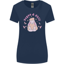 Vegan & Chill Meditation Yoga Spiritual Womens Wider Cut T-Shirt Navy Blue
