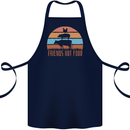 Vegetarian Animals Friends Not Food Vegan 2 Cotton Apron 100% Organic Navy Blue