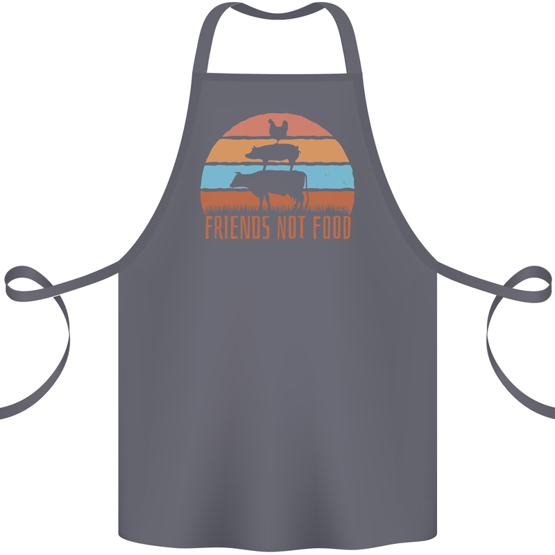 Vegetarian Animals Friends Not Food Vegan 2 Cotton Apron 100% Organic Steel