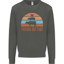 Vegetarian Animals Friends Not Food Vegan 2 Kids Sweatshirt Jumper Storm Grey
