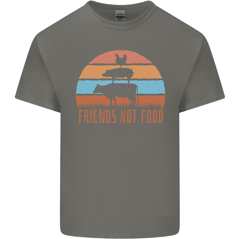 Vegetarian Animals Friends Not Food Vegan 2 Kids T-Shirt Childrens Charcoal