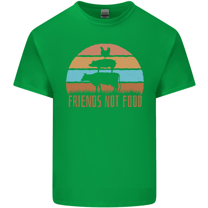 Vegetarian Animals Friends Not Food Vegan 2 Mens Cotton T-Shirt Tee Top Irish Green