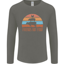 Vegetarian Animals Friends Not Food Vegan 2 Mens Long Sleeve T-Shirt Charcoal