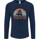Vegetarian Animals Friends Not Food Vegan 2 Mens Long Sleeve T-Shirt Navy Blue