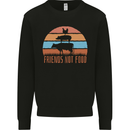 Vegetarian Animals Friends Not Food Vegan 2 Mens Sweatshirt Jumper Black