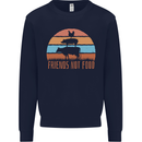 Vegetarian Animals Friends Not Food Vegan 2 Mens Sweatshirt Jumper Navy Blue