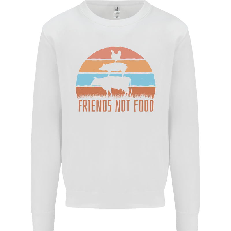 Vegetarian Animals Friends Not Food Vegan 2 Mens Sweatshirt Jumper White