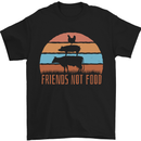 Vegetarian Animals Friends Not Food Vegan 2 Mens T-Shirt 100% Cotton Black