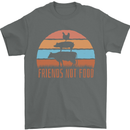 Vegetarian Animals Friends Not Food Vegan 2 Mens T-Shirt 100% Cotton Charcoal