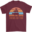 Vegetarian Animals Friends Not Food Vegan 2 Mens T-Shirt 100% Cotton Maroon