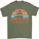 Vegetarian Animals Friends Not Food Vegan 2 Mens T-Shirt 100% Cotton Military Green