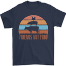 Vegetarian Animals Friends Not Food Vegan 2 Mens T-Shirt 100% Cotton Navy Blue
