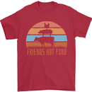 Vegetarian Animals Friends Not Food Vegan 2 Mens T-Shirt 100% Cotton Red