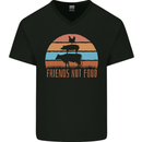 Vegetarian Animals Friends Not Food Vegan 2 Mens V-Neck Cotton T-Shirt Black