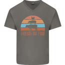 Vegetarian Animals Friends Not Food Vegan 2 Mens V-Neck Cotton T-Shirt Charcoal