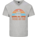 Vegetarian Animals Friends Not Food Vegan 2 Mens V-Neck Cotton T-Shirt Sports Grey