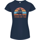 Vegetarian Animals Friends Not Food Vegan 2 Womens Petite Cut T-Shirt Navy Blue