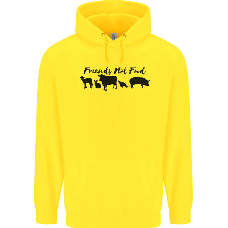 Vegetarian Animals Friends Not Food Vegan Childrens Kids Hoodie Yellow