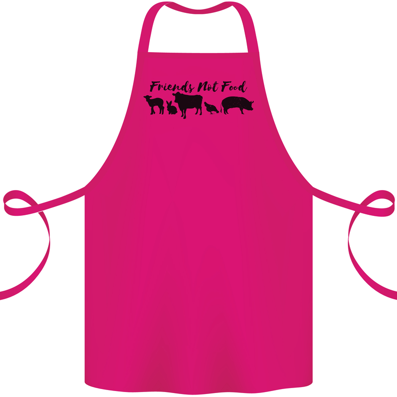 Vegetarian Animals Friends Not Food Vegan Cotton Apron 100% Organic Pink