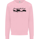 Vegetarian Animals Friends Not Food Vegan Kids Sweatshirt Jumper Light Pink