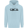 Vegetarian Animals Friends Not Food Vegan Mens 80% Cotton Hoodie Light Blue