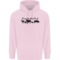 Vegetarian Animals Friends Not Food Vegan Mens 80% Cotton Hoodie Light Pink