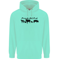 Vegetarian Animals Friends Not Food Vegan Mens 80% Cotton Hoodie Peppermint
