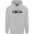 Vegetarian Animals Friends Not Food Vegan Mens 80% Cotton Hoodie Sports Grey