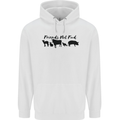 Vegetarian Animals Friends Not Food Vegan Mens 80% Cotton Hoodie White