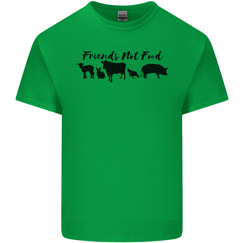 Vegetarian Animals Friends Not Food Vegan Mens Cotton T-Shirt Tee Top Irish Green