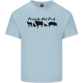 Vegetarian Animals Friends Not Food Vegan Mens Cotton T-Shirt Tee Top Light Blue