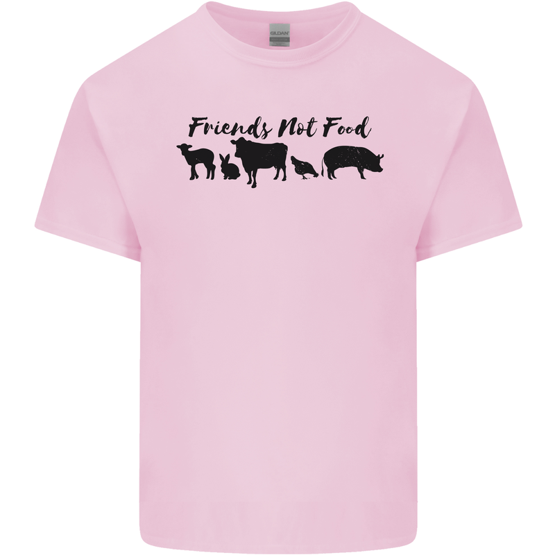 Vegetarian Animals Friends Not Food Vegan Mens Cotton T-Shirt Tee Top Light Pink