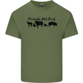 Vegetarian Animals Friends Not Food Vegan Mens Cotton T-Shirt Tee Top Military Green