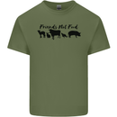 Vegetarian Animals Friends Not Food Vegan Mens Cotton T-Shirt Tee Top Military Green