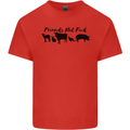 Vegetarian Animals Friends Not Food Vegan Mens Cotton T-Shirt Tee Top Red