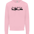 Vegetarian Animals Friends Not Food Vegan Mens Sweatshirt Jumper Light Pink