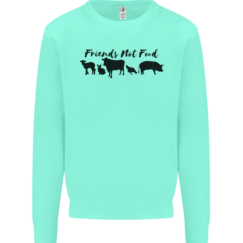 Vegetarian Animals Friends Not Food Vegan Mens Sweatshirt Jumper Peppermint