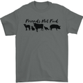 Vegetarian Animals Friends Not Food Vegan Mens T-Shirt 100% Cotton Charcoal