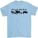 Vegetarian Animals Friends Not Food Vegan Mens T-Shirt 100% Cotton Light Blue