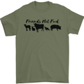 Vegetarian Animals Friends Not Food Vegan Mens T-Shirt 100% Cotton Military Green