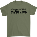 Vegetarian Animals Friends Not Food Vegan Mens T-Shirt 100% Cotton Military Green