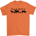 Vegetarian Animals Friends Not Food Vegan Mens T-Shirt 100% Cotton Orange