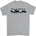 Vegetarian Animals Friends Not Food Vegan Mens T-Shirt 100% Cotton Sports Grey