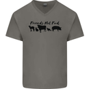 Vegetarian Animals Friends Not Food Vegan Mens V-Neck Cotton T-Shirt Charcoal
