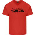 Vegetarian Animals Friends Not Food Vegan Mens V-Neck Cotton T-Shirt Red