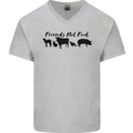 Vegetarian Animals Friends Not Food Vegan Mens V-Neck Cotton T-Shirt Sports Grey