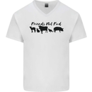 Vegetarian Animals Friends Not Food Vegan Mens V-Neck Cotton T-Shirt White