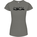 Vegetarian Animals Friends Not Food Vegan Womens Petite Cut T-Shirt Charcoal