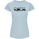 Vegetarian Animals Friends Not Food Vegan Womens Petite Cut T-Shirt Light Blue