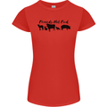 Vegetarian Animals Friends Not Food Vegan Womens Petite Cut T-Shirt Red